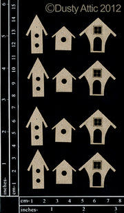 Mini Birdhouses- DUSTY ATTIC Chip Board DA0706j